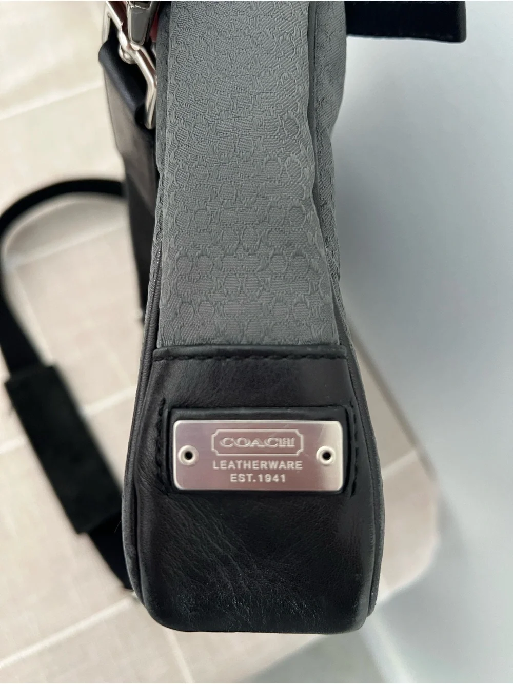 Coach Grey and Black Laptop Bag Briefcase
